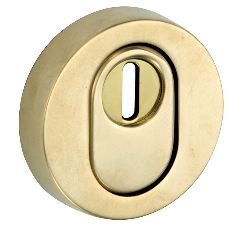 SKG3 cilinderrozet buiten + kerntrekbeveiliging Elegant messing antiek