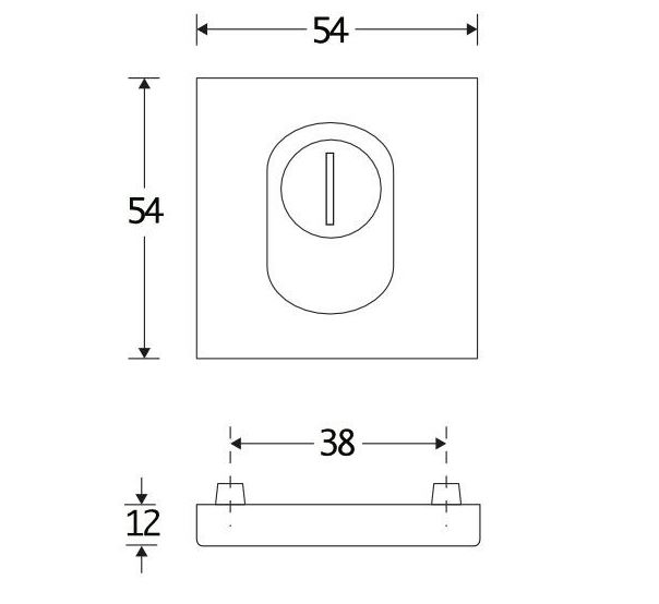 SKG3 cilinderrozet buiten + kerntrekbeveiliging Bauhaus mat chroom