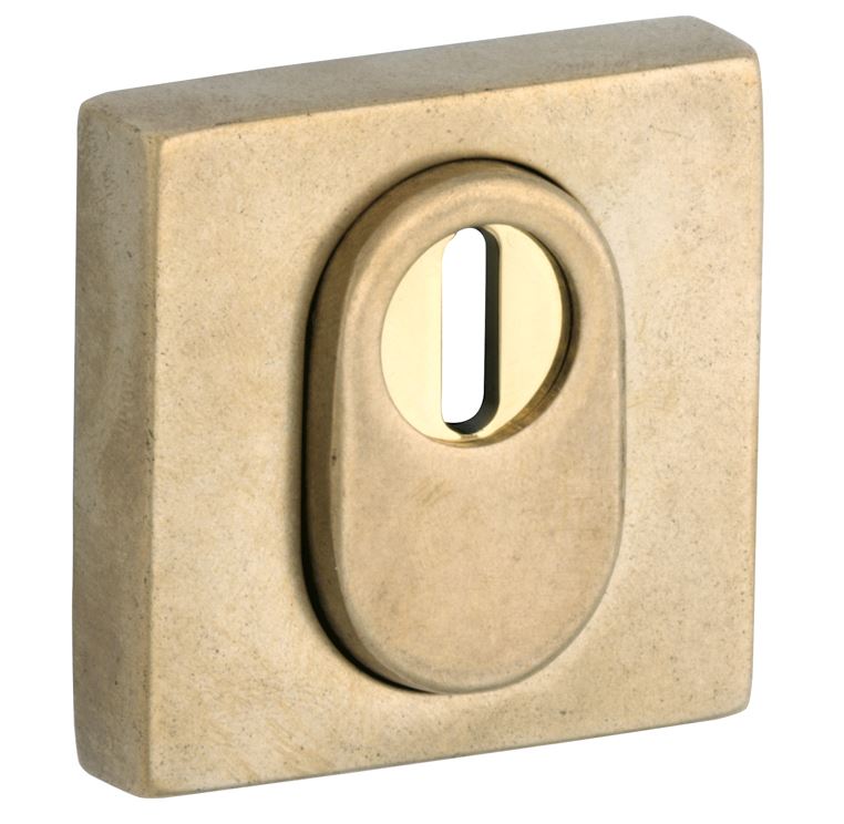 SKG3 cilinderrozet buiten + kerntrekbeveiliging Bauhaus messing antiek