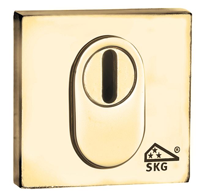 SKG3 cilinderrozet buiten + kerntrekbeveiliging Bauhaus messing ongelakt