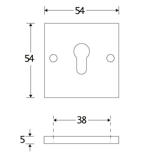 SKG3 cilinderrozet binnen Bauhaus mat nikkel ongelakt