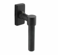 Intersteel raamkruk L-vorm Recht op rechthoekig rozet zwart