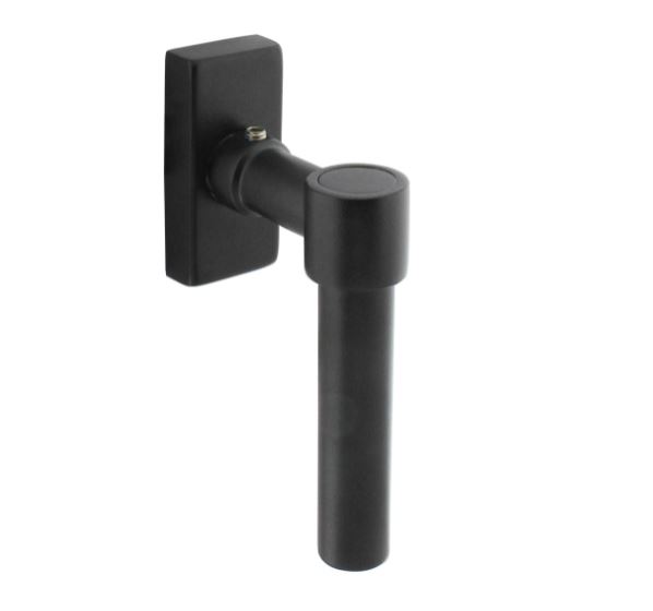 Intersteel raamkruk L-vorm Recht op rechthoekig rozet zwart