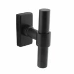 Intersteel raamkruk T-vorm Recht op rechthoekig rozet zwart