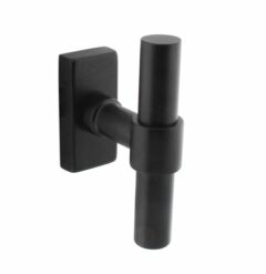 Intersteel raamkruk T-vorm Recht op rechthoekig rozet zwart