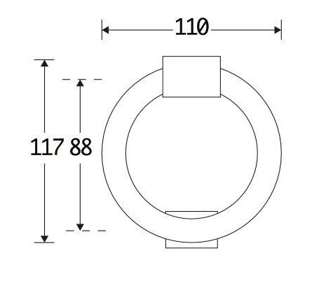 Deurklopper Anello mat zwart