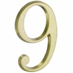Huisnummer 9 Roman 120 mm Messing Antiek