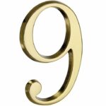 Huisnummer 9 Roman 120 mm Messing Ongelakt