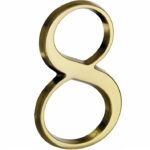 Huisnummer 8 Roman 120 mm Messing PVD