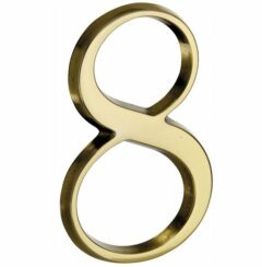 Huisnummer 8 Roman 120 mm Messing PVD