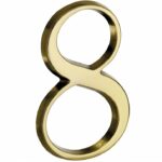 Huisnummer 8 Roman 120 mm Messing Ongelakt