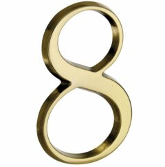 Huisnummer 8 Roman 120 mm Messing Ongelakt