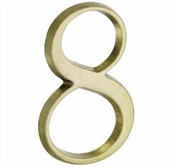 Huisnummer 8 Roman 120 mm Messing Antiek