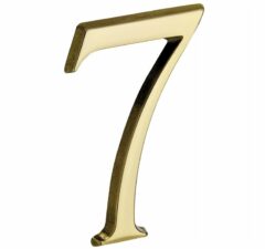 Huisnummer 7 Roman 120 mm Messing Ongelakt