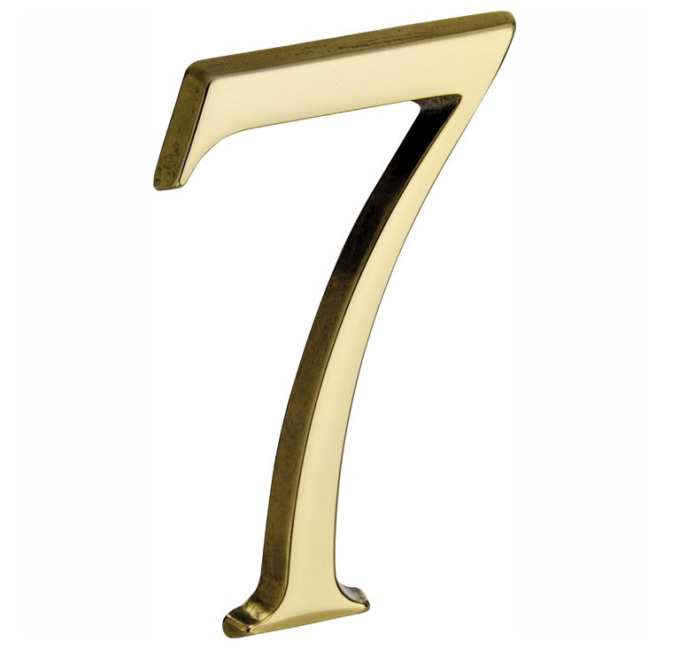 Huisnummer 7 Roman 120 mm Messing PVD