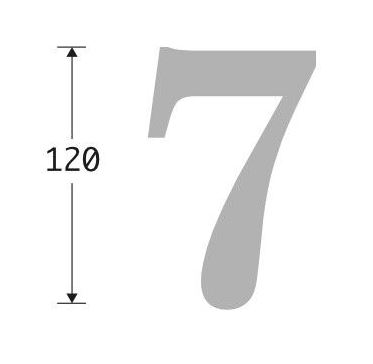 Huisnummer 7 Roman 120 mm Messing PVD