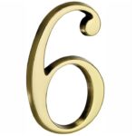 Huisnummer 6 Roman 120 mm Messing Ongelakt