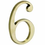 Huisnummer 6 Roman 120 mm Messing Antiek