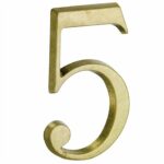Huisnummer 5 Roman 120 mm Messing Antiek