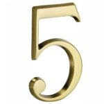 Huisnummer 5 Roman 120 mm Messing PVD