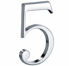 Huisnummer 5 Roman 120 mm Glans Chroom