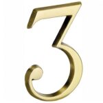 Huisnummer 3 Roman 120 mm Messing PVD