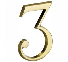 Huisnummer 3 Roman 120 mm Messing PVD