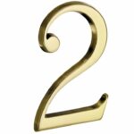 Huisnummer 2 Roman 120 mm Messing PVD