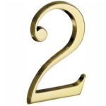 Huisnummer 2 Roman 120 mm Messing Ongelakt