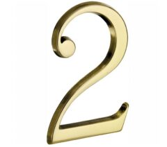 Huisnummer 2 Roman 120 mm Messing Ongelakt