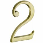 Huisnummer 2 Roman 120 mm Messing Antiek