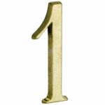 Huisnummer 1 Roman 120 mm Messing Antiek