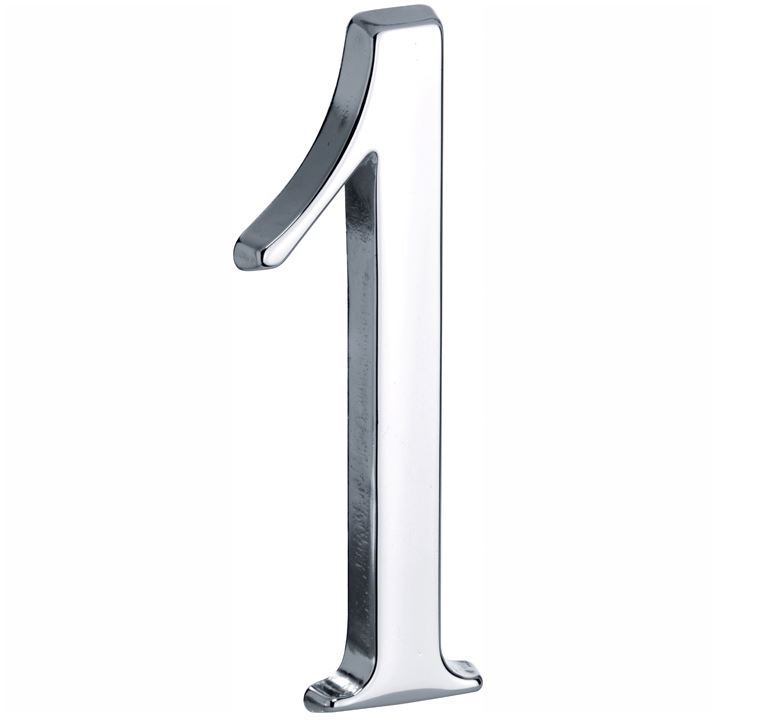 Huisnummer 1 Roman 120 mm Glans Chroom