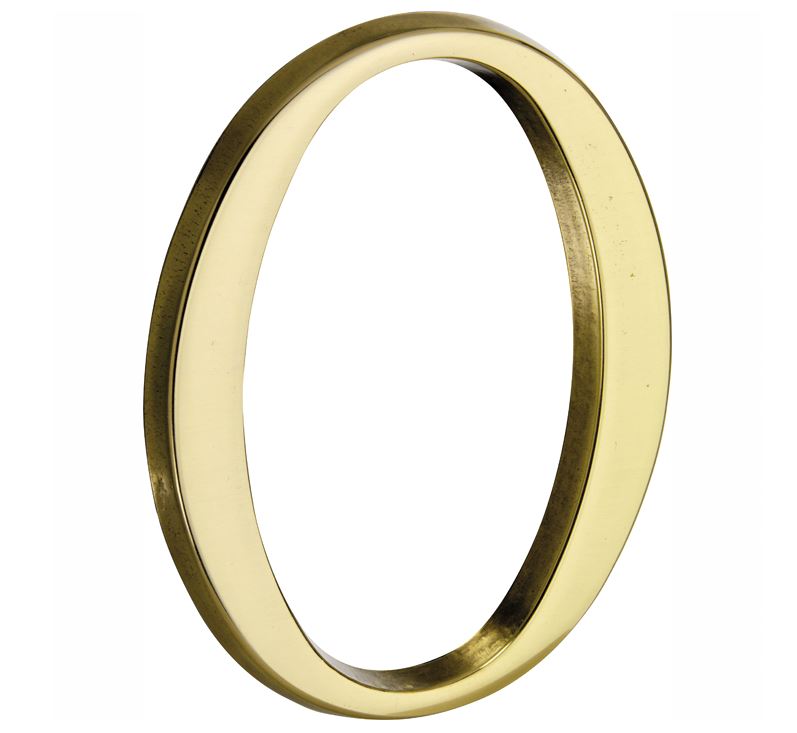 Huisnummer 0 Roman 120 mm Messing PVD