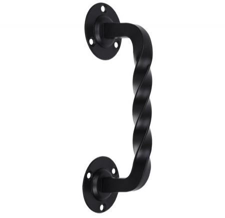 Deurgreep Gedraaid mat zwart ijzer 190 mm