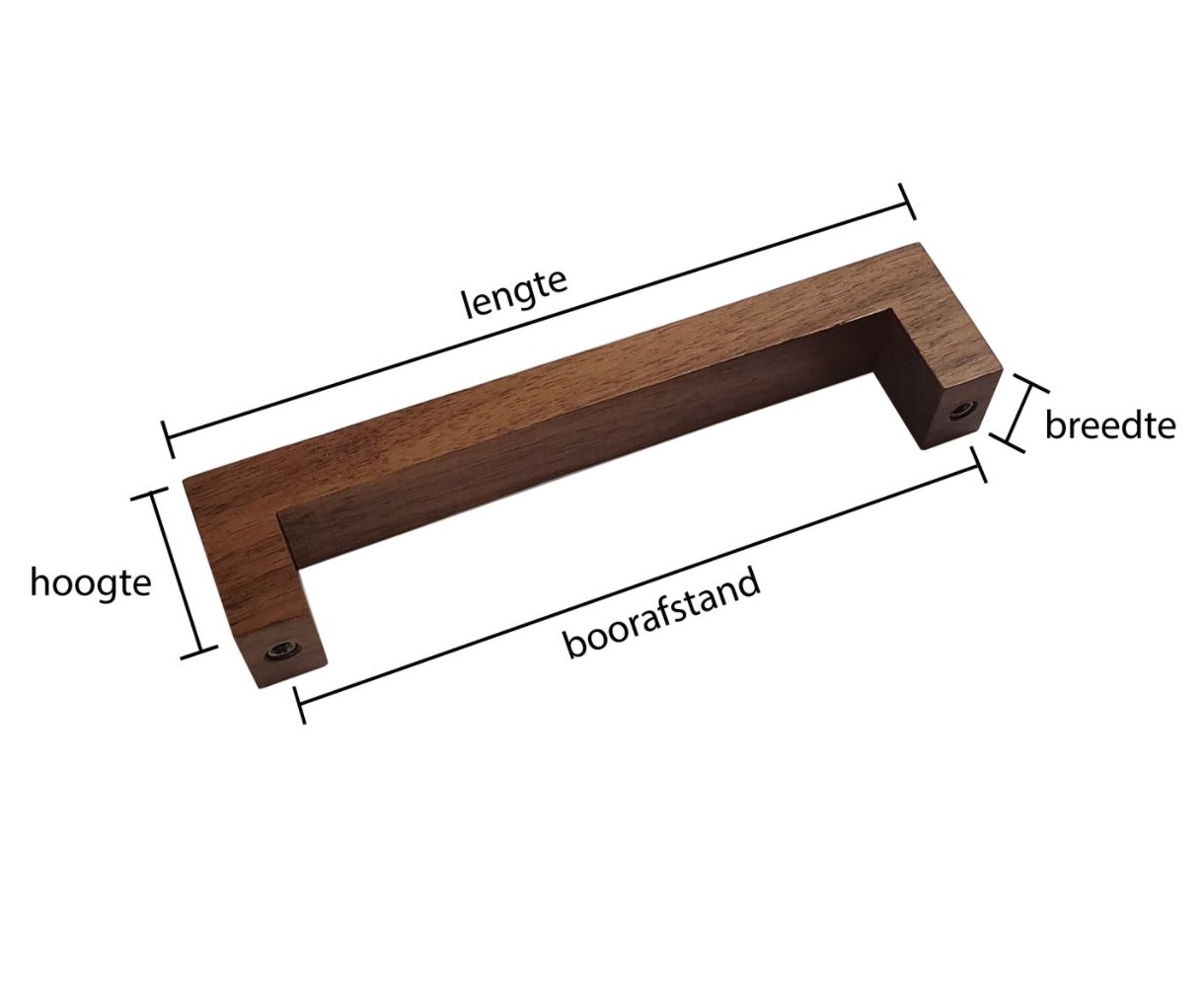 Greep Bench Recht Walnoot gelakt 224 mm