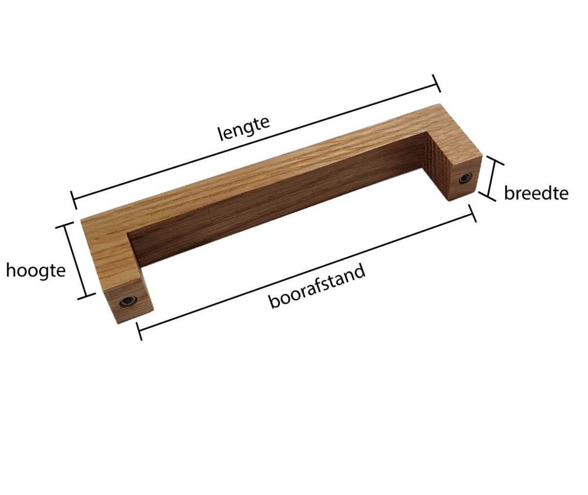 Greep Bench Recht Eiken gelakt 160 mm
