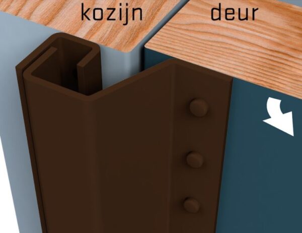 SecuStrip Anti-Inbraakstrip Plus Buitendraaiend 2115 mm Achterdeur Terugligging 0-6 mm Bruin