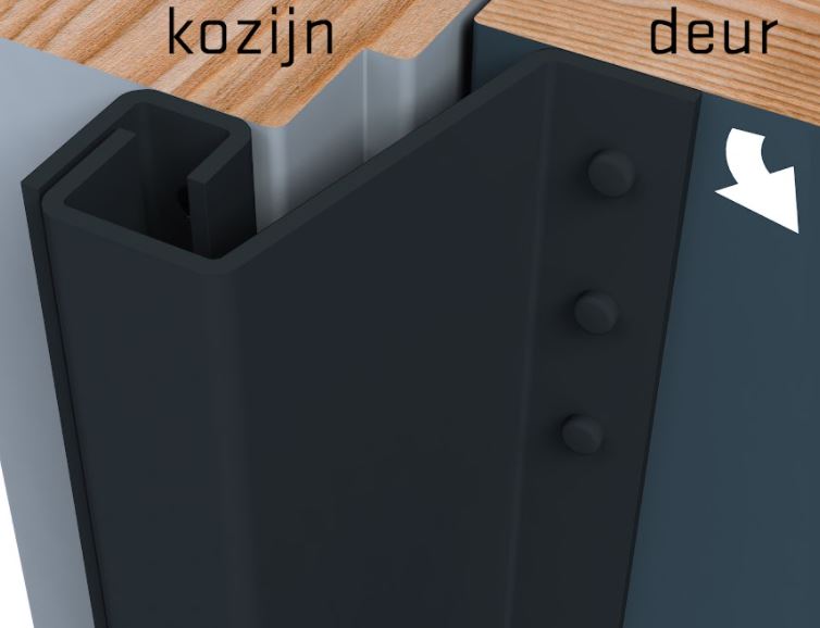 SecuStrip Anti-Inbraakstrip Plus Buitendraaiend 2300 mm Achterdeur Terugligging 21-27 mm Zwartgrijs