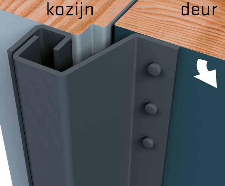 SecuStrip Anti-Inbraakstrip Plus Buitendraaiend 2300 mm Achterdeur Terugligging 7-13 mm Basaltgrijs