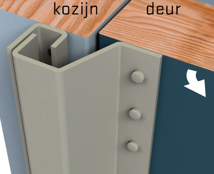 SecuStrip Anti-Inbraakstrip Plus Buitendraaiend 2300 mm Achterdeur Terugligging 0-6 mm Grondverf