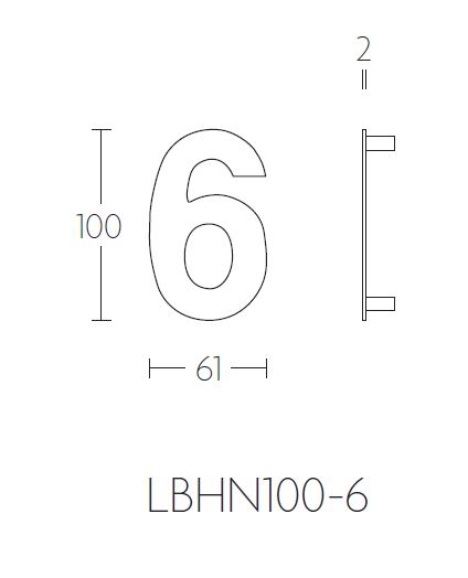 BASICS Huisnummer LBHN100-9 PVD Mat Goud