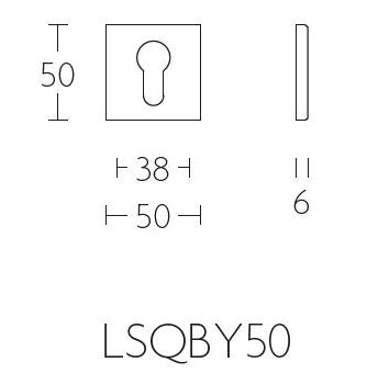 Cilinderplaatje BOBBY LSQBY50 PVD Mat Zwart