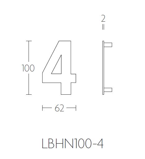 BASICS Huisnummer LBHN100-4 PVD Mat Goud