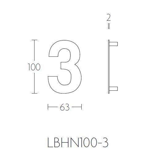 BASICS Huisnummer LBHN100-3 PVD Mat Goud