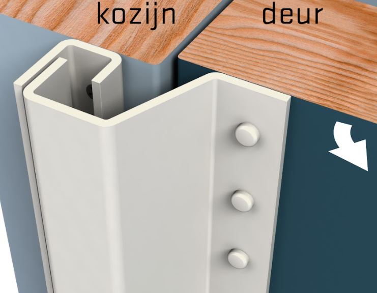 SecuStrip Anti-Inbraakstrip Plus Buitendraaiend 2300 mm Achterdeur Terugligging 0-6 mm Crème