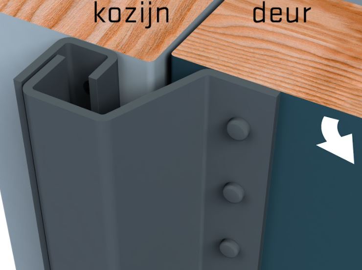 SecuStrip Anti-Inbraakstrip Plus Buitendraaiend 2300 mm Achterdeur Terugligging 0-6 mm Basalt Grijs