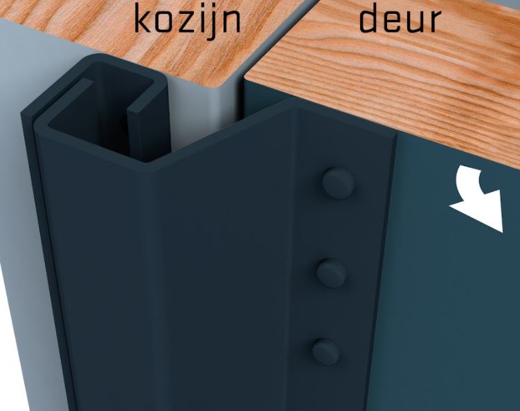 SecuStrip Anti-Inbraakstrip Plus Buitendraaiend 2300 mm Achterdeur Terugligging 0-6 mm Antracietgrijs