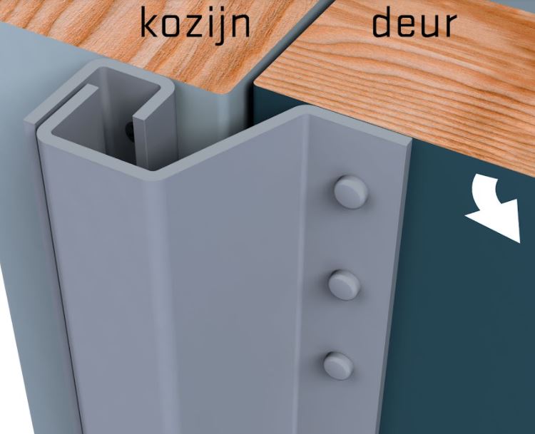 SecuStrip Anti-Inbraakstrip Plus Buitendraaiend 2300 mm Achterdeur Terugligging 0-6 mm Licht Grijs