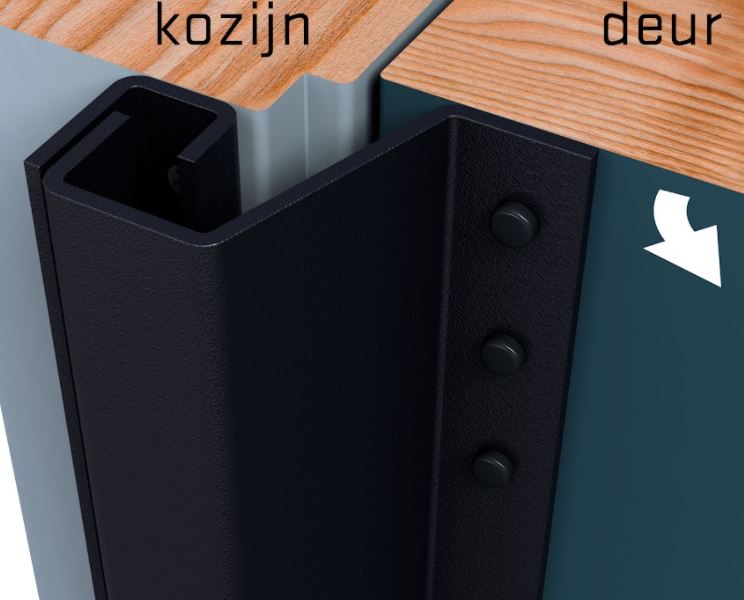 SecuStrip Anti-Inbraakstrip Plus Buitendraaiend 2300 mm Achterdeur Terugligging 7-13 mm Zwartgrijs